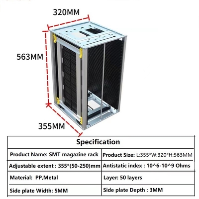 플라스틱 합금 폴드형 SMT ESD PCB 저장은 전도성 있는 메가진 랙을 괴롭힙니다