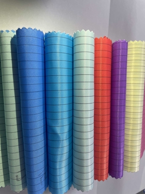 정전기 방지 ESD 5mm/4mm 격자 지구 폴리에스테 직물 98% Polyester+2% 전도성 필라멘트